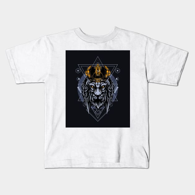 The Angry Lion King Kids T-Shirt by T-Shirt Kingdom by Elitenando.store